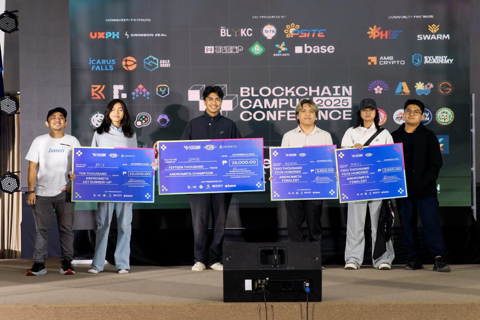 BCC 2025 hackathon winners on stage at Cavite State University